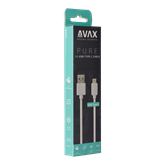 AVAX CB123W PURE USB A-Type C kábel, 2.1A, fehér - 2m