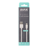 AVAX CB124W PURE USB A-Lightning kábel, 2.1A, fehér - 2m