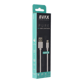 AVAX CB124W PURE USB A-Lightning kábel, 2.1A, fehér - 2m