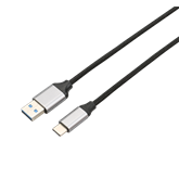 AVAX CB301G STEELY USB A-Type C 60W gyorstöltő, sodorszálas kábel, 3A, acélszürke - 1,5m