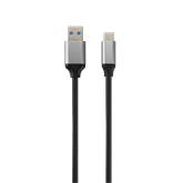 AVAX CB301G STEELY USB A-Type C 60W gyorstöltő, sodorszálas kábel, 3A, acélszürke - 1,5m