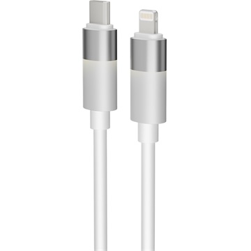 AVAX CB314 GLOWY 27W USB-C - Lightning gyorstöltő kábel, fehér - 1m