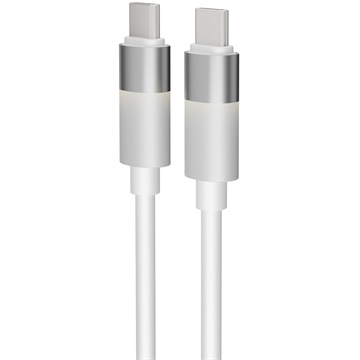 AVAX CB316 GLOWY 60W USB-C gyorstöltő kábel, fehér - 1m