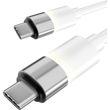 AVAX CB316 GLOWY 60W USB-C gyorstöltő kábel, fehér - 1m