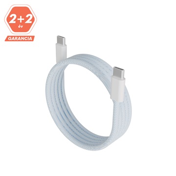 AVAX CB610LB MAGNETY 100W USB C mágneses gyorstöltő kábel, fonott, világoskék - 1m