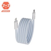 AVAX CB611LB MAGNETY 27W USB-C - LIGHTNING mágneses gyorstöltő kábel, fonott, világoskék - 1m