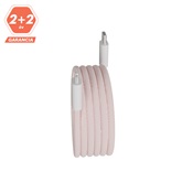 AVAX CB611P MAGNETY 27W USB-C - LIGHTNING mágneses gyorstöltő kábel, fonott, rózsaszín - 1m