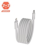 AVAX CB611W MAGNETY 27W USB-C - LIGHTNING mágneses gyorstöltő kábel, fonott, fehér - 1m