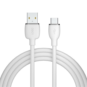 AVAX CB621 CREAMY+ USB A - Type C gyorstöltő kábel, 2.4A, fehér-ezüst - 1,5m