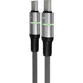 AVAX CB633 STEELY LED 60W USB-C gyorstöltő kábel, fonott, fekete - 2m