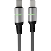 AVAX CB633 STEELY LED 60W USB-C gyorstöltő kábel, fonott, fekete - 2m