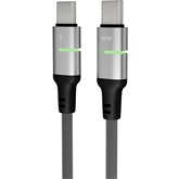 KAB AVAX CB634 STEELY LED 60W USB-C gyorstöltő kábel, fonott, fekete - 3m