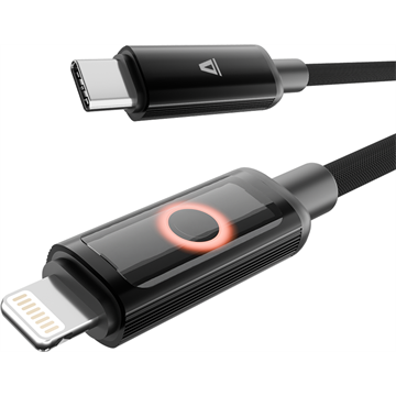 AVAX CB650 PULSEY 27W USBC–Lightning fonott töltőkábel, szürke - 0.5m