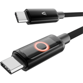 AVAX CB654 PULSEY 60W USB-C gyorstöltő kábel, fonott, szürke - 1m