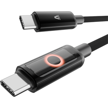 AVAX CB654 PULSEY 60W USB-C gyorstöltő kábel, fonott, szürke - 1m