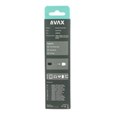 AVAX CB901 THUNDER 3.2 Type C 100W/10Gbps fonott kábel, viharszürke - 1m