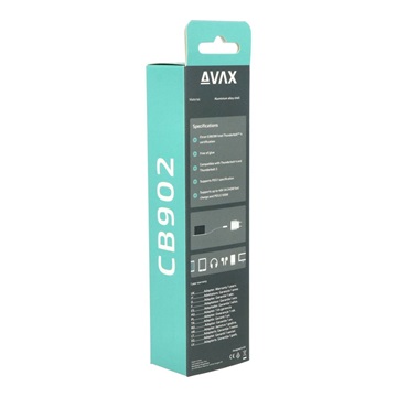 AVAX CB902 THUNDER 240W/40Gbps USB4.0/Intel Thunderbolt TM 4 fonott kábel, viharszürke - 1m