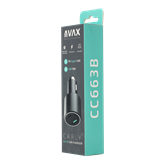 AVAX CC663B CARLY+ USB A (QC)+Type C (PD) 63W autós töltő, fekete