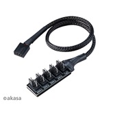 Akasa - Flexa FP5H - 5x 4pin PWM ventilátor kábel - 30cm - AK-CBFA08-30BK