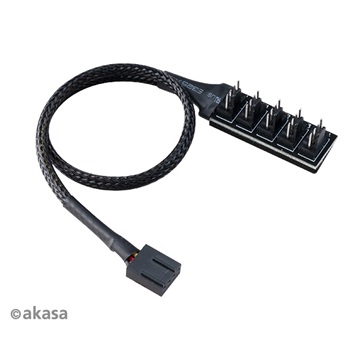 Akasa - Flexa FP5H - 5x 4pin PWM ventilátor kábel - 30cm - AK-CBFA08-30BK