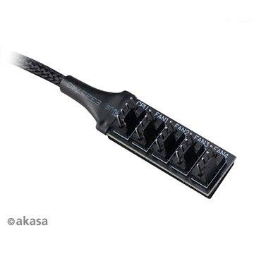 Akasa - Flexa FP5H - 5x 4pin PWM ventilátor kábel - 30cm - AK-CBFA08-30BK