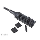 Akasa - Flexa FP5H - 5x 4pin PWM ventilátor kábel - 30cm - AK-CBFA08-30BK