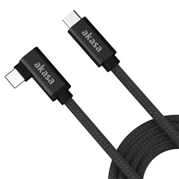 Akasa Derékszögű USB 3.2 Gen 2x2 Type-C - Type-C Kábel - 200cm - AK-CBUB66-20BK