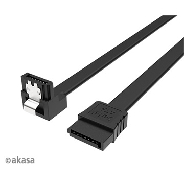 Akasa Super slim SATA3 kábel - 50cm jobbra elforgatott - fekete - 50cm - AK-CBSA09-05BK