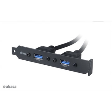 Akasa - USB3.0 - 2xUSB3.0 átalakító - 40cm - AK-CBUB17-40BK
