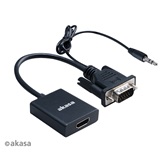 Akasa VGA > HDMI > audio kábellel- AK-CBHD23-20BK