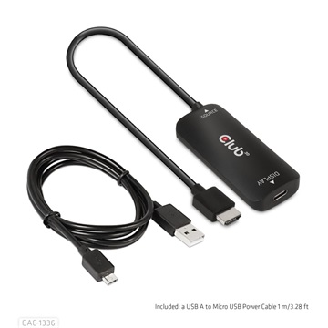 Club3D HDMI + Micro USB to USB Type-C 4K120Hz or 8K30Hz Active Adapter M/F