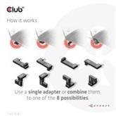 Club3D USB Type-C Gen2 Angled Adapter set of 2 up to 4K120Hz M/F