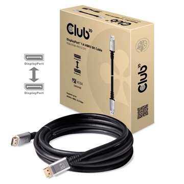 Club3D DisplayPort 1.4 HBR3 8K60Hz kábel M/M - 4m, silver plug