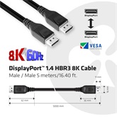 Club3D DisplayPort 1.4 HBR3 8K60Hz kábel M/M - 5m