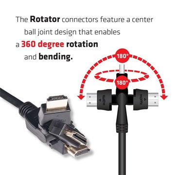 Club3D HDMI 2.0 4K60Hz UHD 360 Rotary kábel 2M/6.56ft  Male/Male