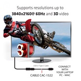 Club3D USB TYPE C 3.1 GEN 2 MALE TO TYPE C MALE USB 3.1 (10Gbps) Type C PD 100W  0.8M/2.6Ft kábel Support 4K60HZ   