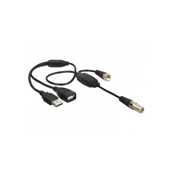 Delock 13006 F jack > F plug antenna kábel (phantom táp 5V USB-ről) - 0,2m