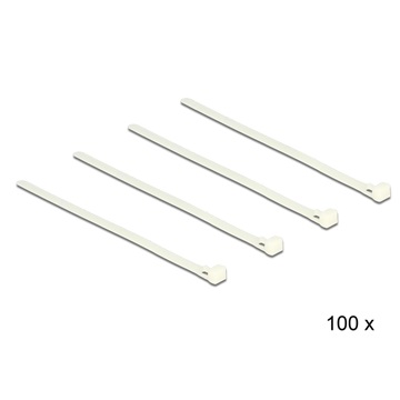 Delock 18639 kioldható kábelkötegelő 200db/cs - 150x7,2mm - Fehér
