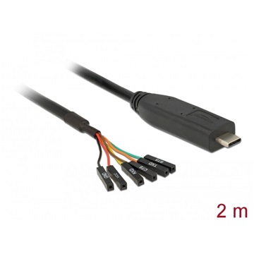 Delock 63946 USB-C 2.0 M > LVTTL 3.3V 6 pin pin header female konverter - 2m