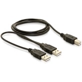 Delock 82394 USB 2.0-B - USB-A hálózati + hálózati/adat kábel - 1m