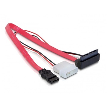 Delock 82551 Micro SATA (anya) - 2pin hálózati (5V/3,3V) + SATA (felfele) átalakító kábel - 0,3m