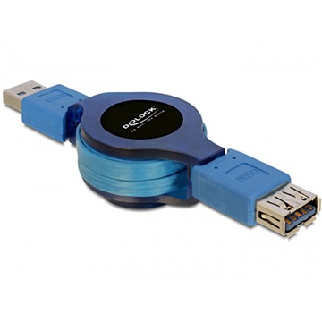 Delock 82649 USB 3.0 visszatekerhető hosszabbító kábel - 1m