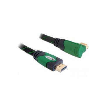 Delock 82951 A dugós > A dugós derékszögű 4K High Speed HDMI kábel Ethernettel - 1m - Zöld