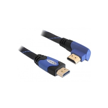 Delock 82955 A dugós > A dugós derékszögű 4K High Speed HDMI kábel Ethernettel - 1m - Kék