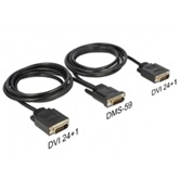Delock 83496 DMS-59 apa > 2x DVI 24+1 apa kábel - 2m