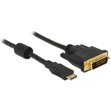 Delock 83582 mini-C csatl. dugó > DVI 24+1 csatl. dugó HDMI kábel - 1m