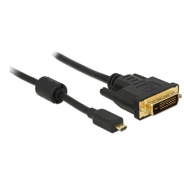 Delock 83585 micro-D csatl. dugó > DVI 24+1 csatl. dugó HDMI kábel - 1m