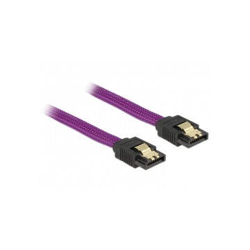 Delock 83690 6Gb/s egyenes-egyenes lila SATA kábel - 0,3m
