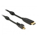 Delock 83730 miniDisplayport 1.2-dugós csatl. csavarral > HDMI-csatl. dugó 4K aktív kábel - 2m