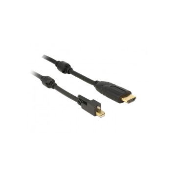 Delock 83731 miniDisplayport 1.2-dugós csatl. csavarral > HDMI-csatl. dugó 4K aktív kábel - 3m